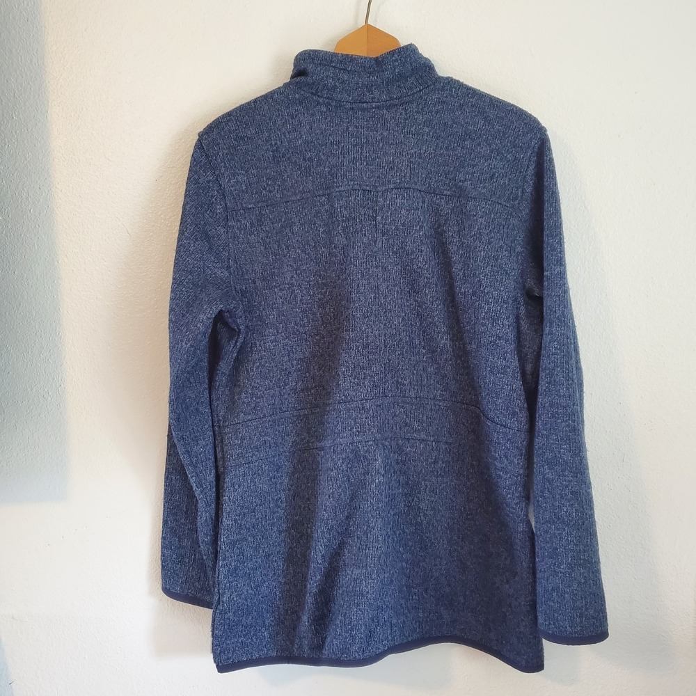 Eddie Bauer Jacket Women Large Heather Blue Radiator Field Barn Sweater Snap Zip - Picture 7 of 8